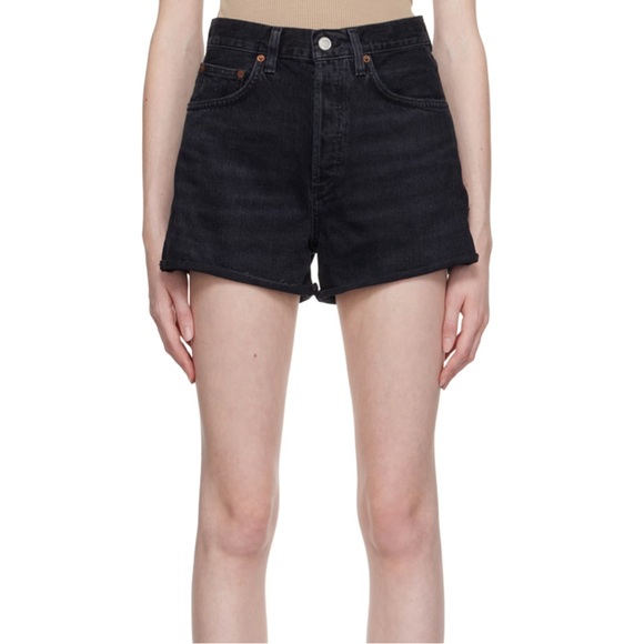 AGOLDE - Black Dee Denim Shorts - Picture 1 of 8